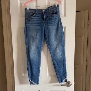 7 For All Mankind Mid-Wash Ankle Jeans